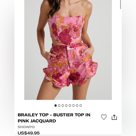 Showpo Bustier Top in Floral Pink size 4 - Picture 6 of 6